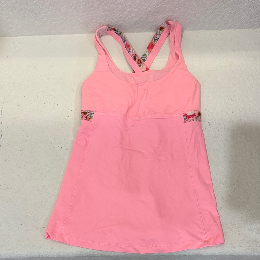Lululemon Pink Floral Tank Top